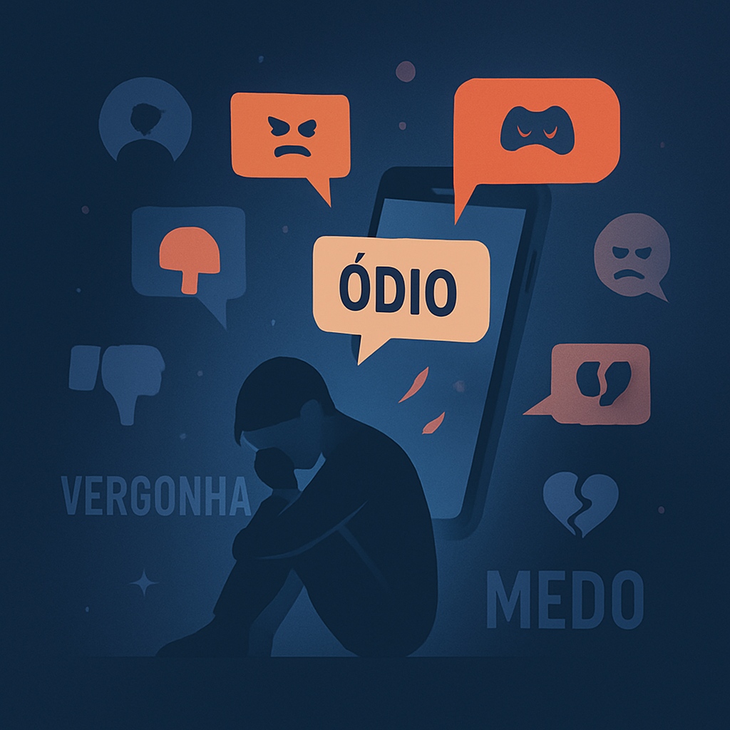 Ilustração simbolizando o cyberbullying