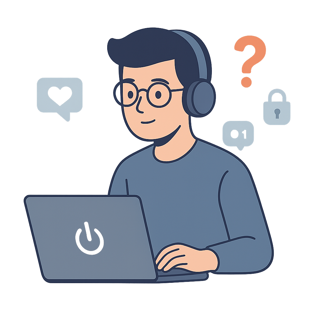 Jovem criador trabalhando no projeto DesligaIsso?