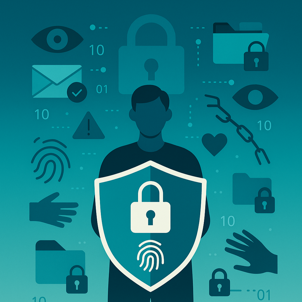 Ilustração de um cadeado digital simbolizando proteção de dados